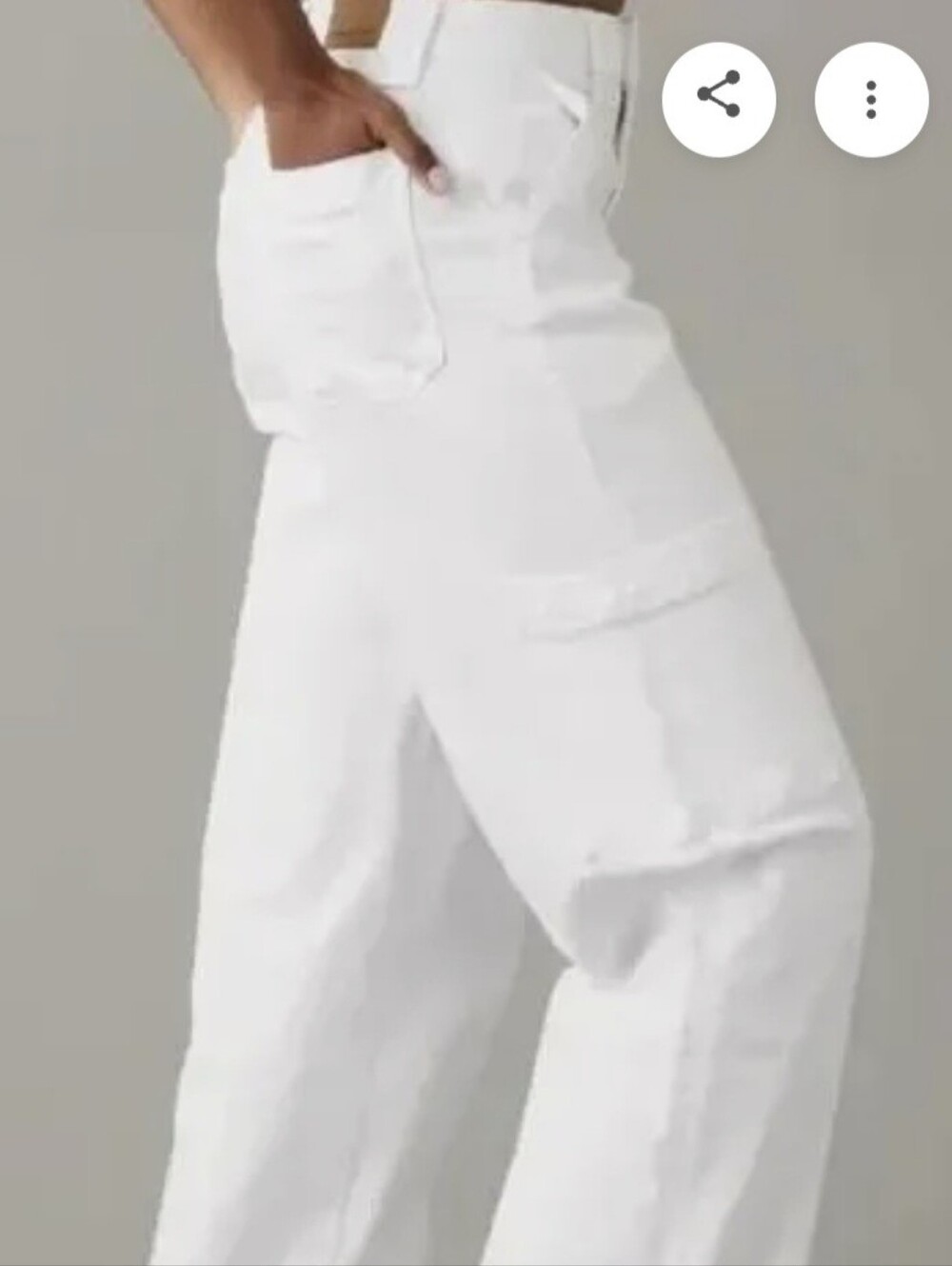 NWT American Eagle Outfitters Women's White Super High Rise Baggy Cargo Pants